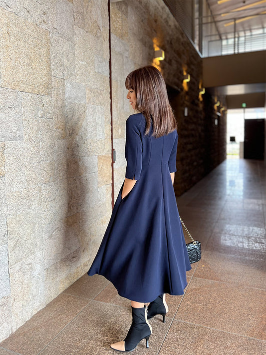 小柄XS/Sサイズ 特別な日も可愛い クレリックフレアワンピース|小柄女性のセレモニー服Grand Series