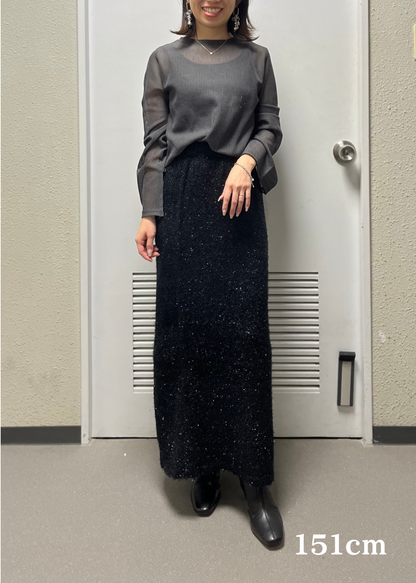 【150㎝前後さんOK】小柄女性のためのラメニットスカート