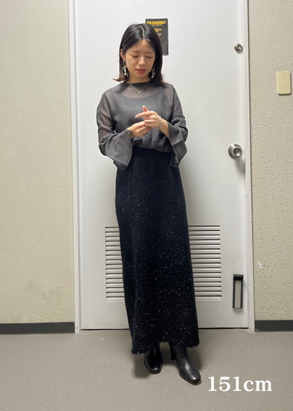 【150㎝前後さんOK】小柄女性のためのラメニットスカート