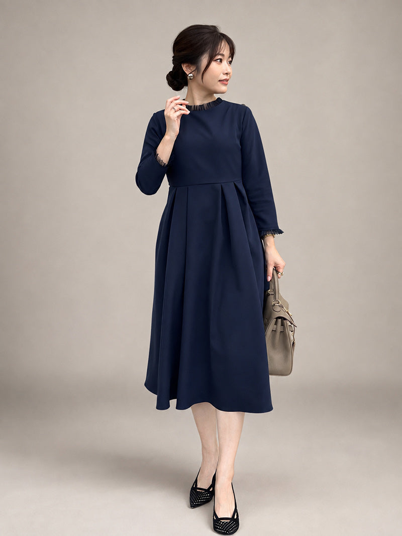 チュールタックワンピース｜小柄女性のセレモニー服Grand Series｜designed with man