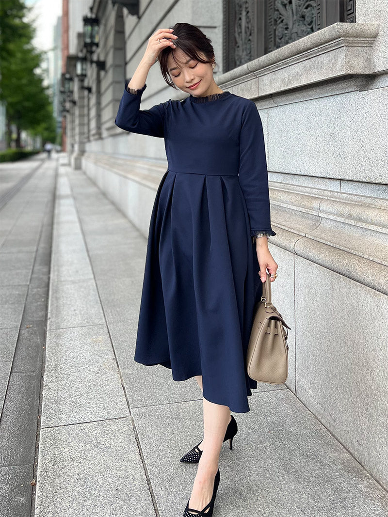 チュールタックワンピース｜小柄女性のセレモニー服Grand Series｜designed with man