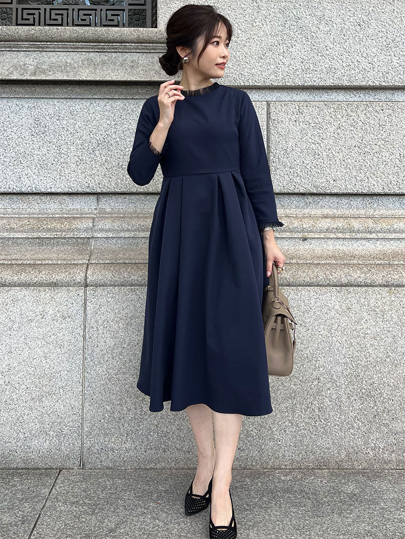 チュールタックワンピース｜小柄女性のセレモニー服Grand Series｜designed with man