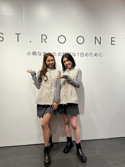小柄女性の着回しの強い味方｜ツイードフリンジベスト