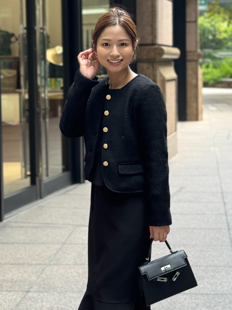 [予約 Sサイズ登場]ブークレーボタンジャケット｜小柄女性のセレモニー服Grand Series