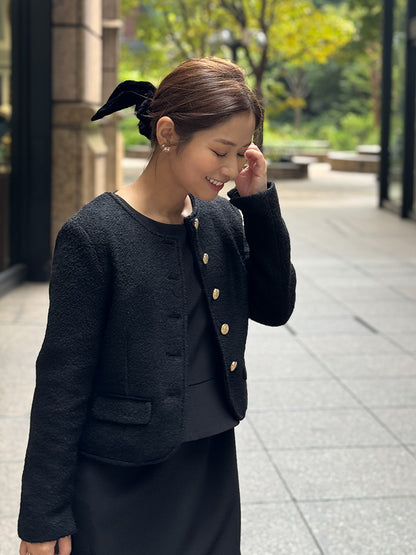 [予約 Sサイズ登場]ブークレーボタンジャケット｜小柄女性のセレモニー服Grand Series