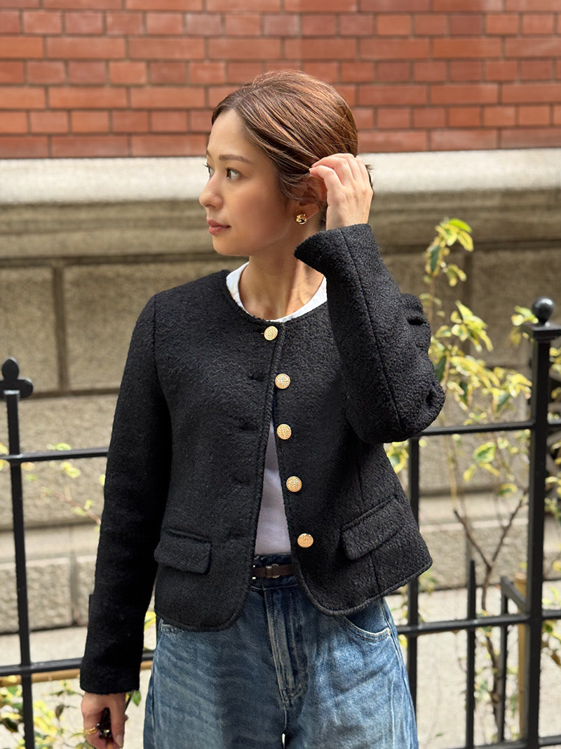 [予約 Sサイズ登場]ブークレーボタンジャケット｜小柄女性のセレモニー服Grand Series