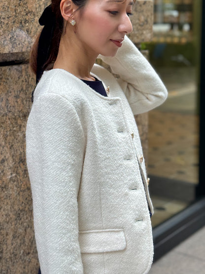 [予約 Sサイズ登場]ブークレーボタンジャケット｜小柄女性のセレモニー服Grand Series