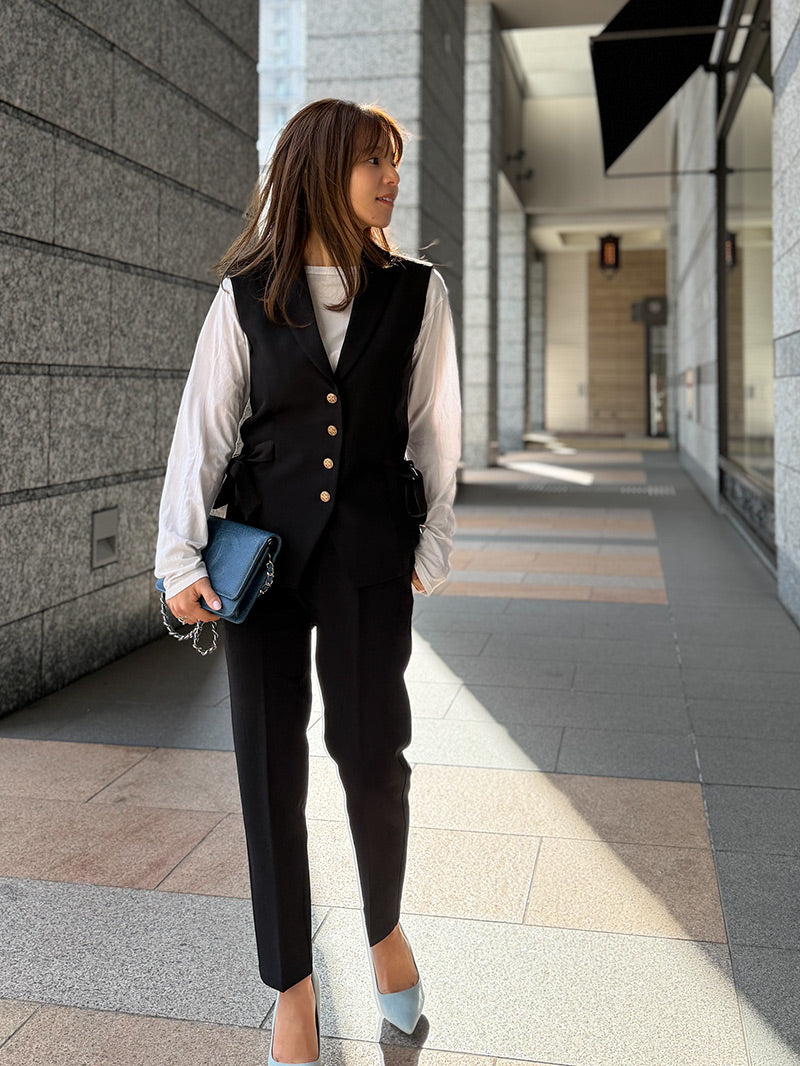 テーラードリボンジレセットアップ｜小柄女性のセレモニー服Grand Series