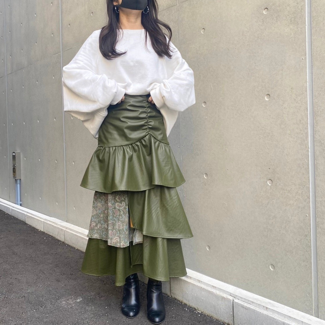ペイズリーティアードスカート