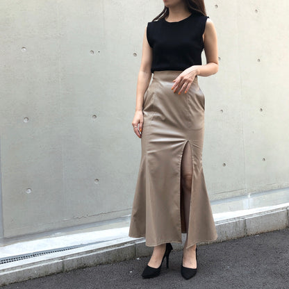 【145㎝～向け】美シルエット大人のマーメイドスカート(フェイクレザー)